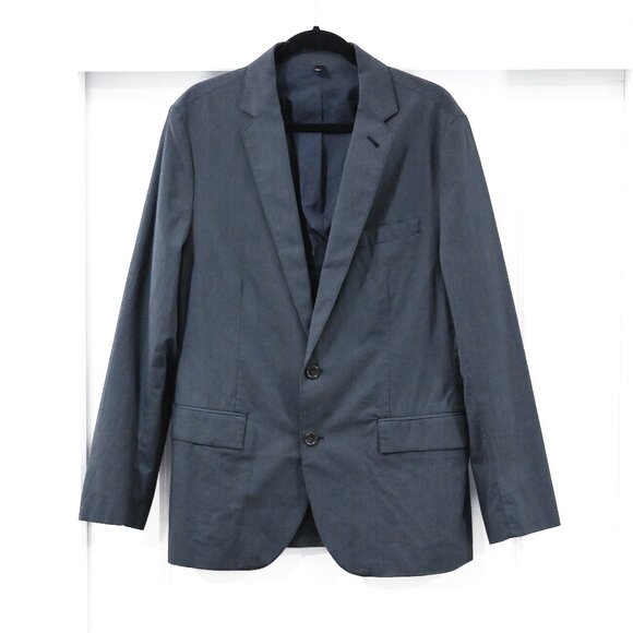 J Crew Unstructured Cotton Twill Microstripe Blazer Jacket Gray Blue - Picture 1 of 7